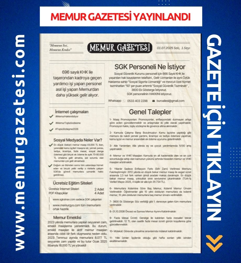 Memur Gazetesi Yayında